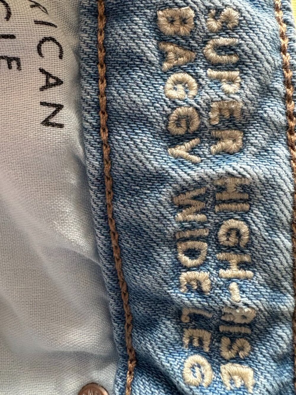 American Eagle Super High-Rise Baggy Wide Leg Jeans - Short Length - Picture 3 of 5
